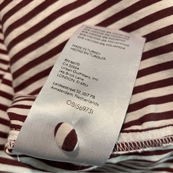 Anthropologie Maeve Tie Neck Red White Stripe Puff Long Sleeve Blouse Size Large - Picture 16 of 16